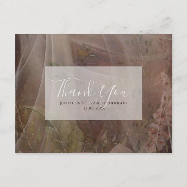 Rustic Iron and Lace Wedding Elegant Floral Postcard (Front)