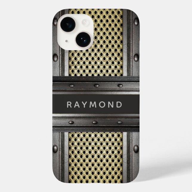 Rustic iron metal rough industrial guys men Case-Mate iPhone case (Back)