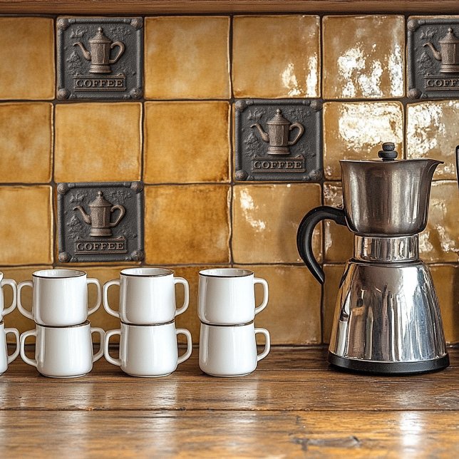  Rustic Iron Stone Coffee Pot Tile (Creator Uploaded)