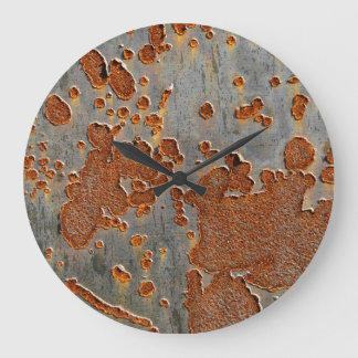 Rustic Iron: Yellow Mottled. Large Clock