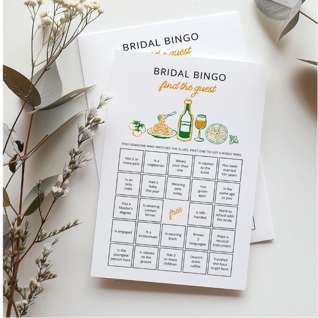 Rustic Italian Hand drawn Find the guest game (Creator Uploaded)