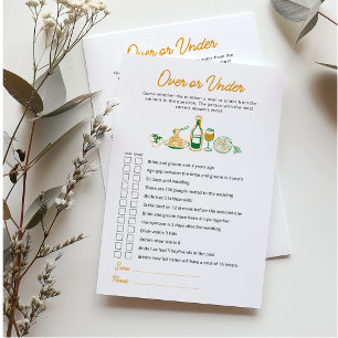 Rustic Italian Hand drawn Over or Under Game