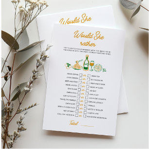 Rustic Italian Hand drawn Would She Rather game