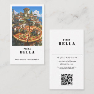 Rustic Italian Pizza Bella Coastal Town Shop Business Card