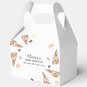 Rustic Italian Slice Pizza Baby Shower  Favor Box