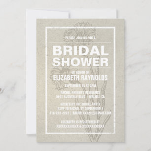 Rustic Ivory Bridal Shower Invitations