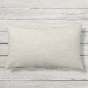 Rustic Ivory Faux Burlap Outdoor Pillow
