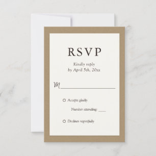 Rustic Ivory Kraft Paper Wedding RSVP Cards