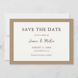 Rustic Ivory Kraft Paper Wedding Save The Date