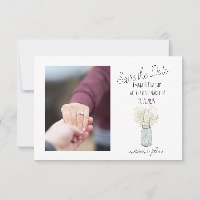 Rustic Jar Save the Date (Front)