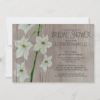 Rustic Jasmine Bridal Shower Invitations