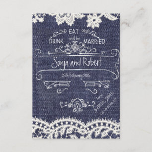 Rustic Jeans Vintage Wedding Invitation