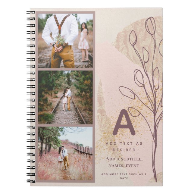 Rustic Journal Gift Personalized Abstract Fall (Front)
