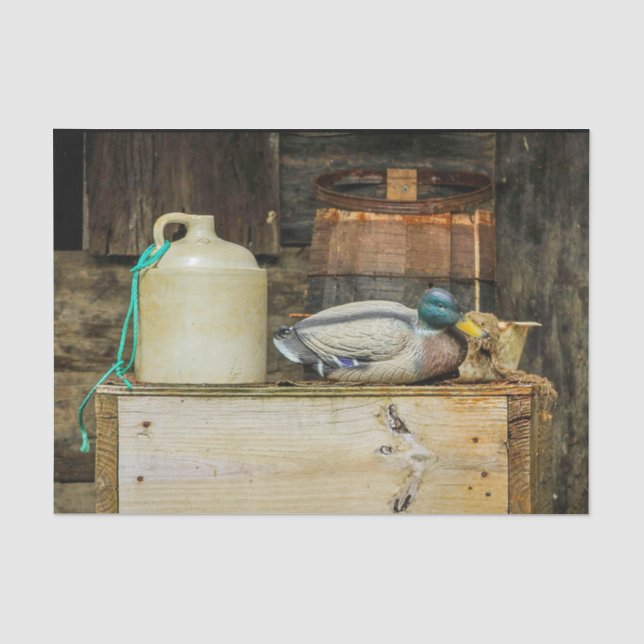 Rustic Jug Duck Decoy Photo Tissue Paper (Front)