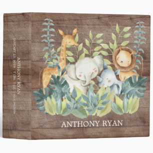 Rustic Jungle Animals Baby Photo Album Binder
