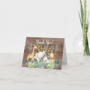 Rustic Jungle Baby shower Merci Note