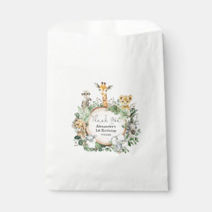 Rustic Jungle Greenery Safari Wild Animals Party Favour Bag