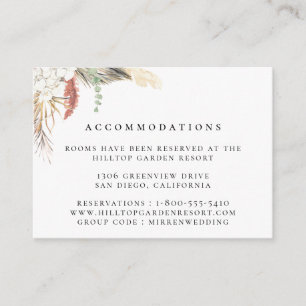 Rustic Jungle Wedding Accommodations Enclosure Card