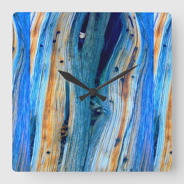 rustic juniper boards square wall clock (Front)