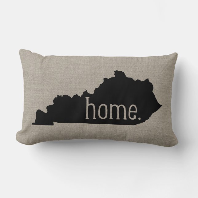 Rustic Kentucky Home State Throw Pillow (Front)