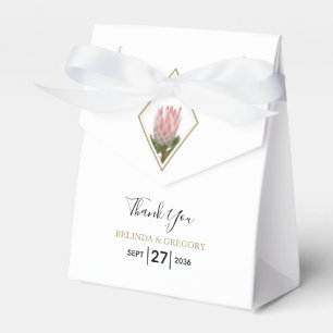 Rustic King Protea Wedding Favor Box
