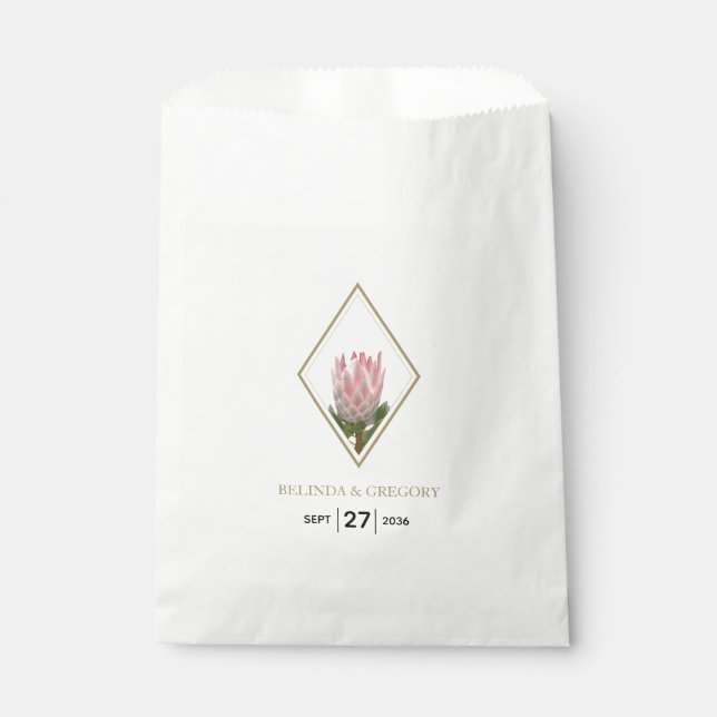 Rustic King Protea Wedding   Favour Bag (Front)