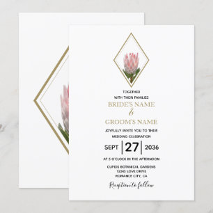 Rustic King Protea Wedding Invitations