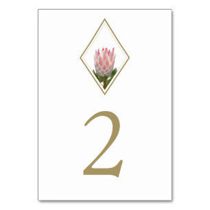 Rustic King Protea Wedding Table Number