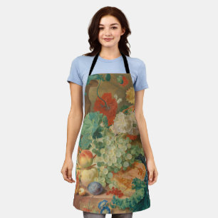 Rustic Kitchen Art Vintage Fruit Flower Print Apron