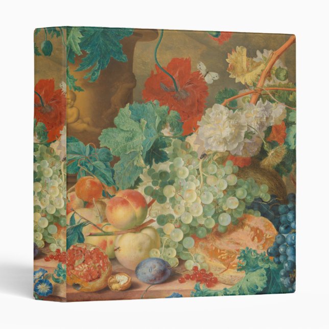 Rustic Kitchen Art Vintage Fruit Flower Print Binder (Front/Spine)