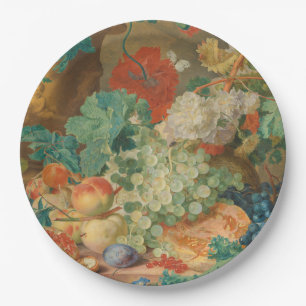 Rustic Kitchen Art Vintage Fruit Flower Print Paper Plate