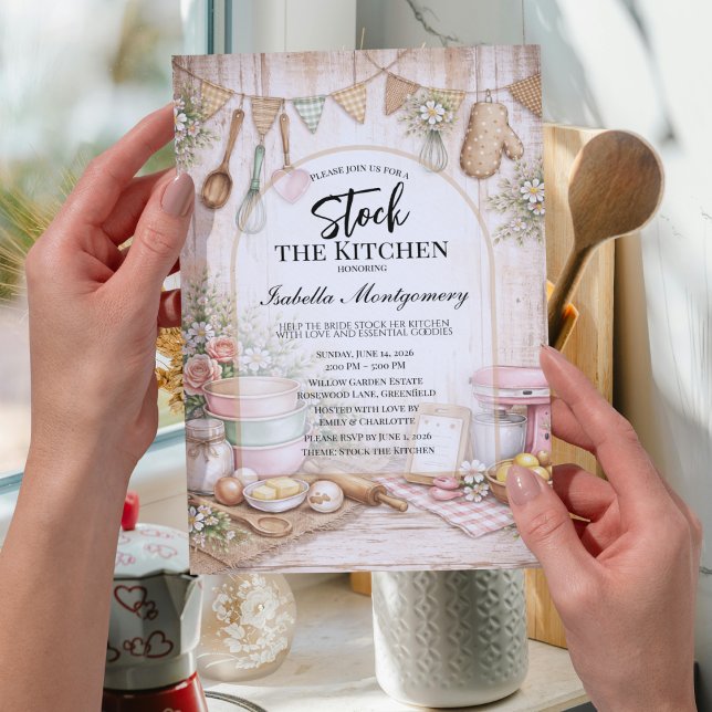 Rustic Kitchen Themed Bridal Shower Invitation (Rustic Kitchen Themed Bridal Shower Invitations
)