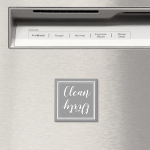 Rustic Kitchen White Frame Grey Dishwasher Magnet
