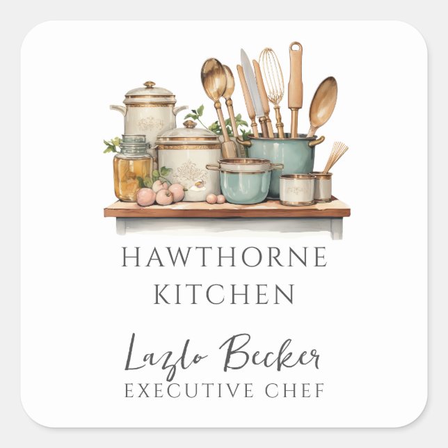 Rustic Kitchenware Caterer Product Labels (Front)