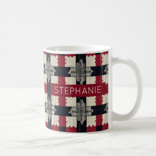 Rustic Knit Snowflake Plaid - Cozy Winter Boho Coffee Mug