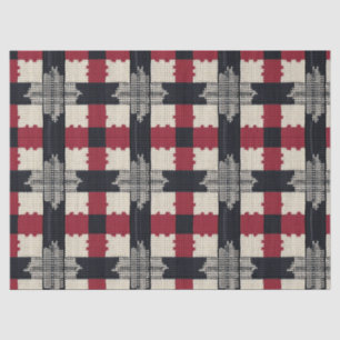 Rustic Knit Snowflake Plaid - Cozy Winter Boho Tissue Paper
