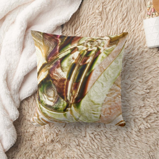 Rustic 'knotted wood stump cutout magnification'   throw pillow (Blanket)