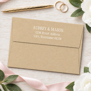Rustic Kraft and White Wedding Envelopes
