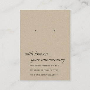 RUSTIC KRAFT ANNIVERSARY EARRING DISPLAY CARD