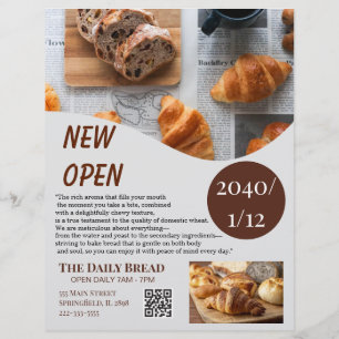 Rustic Kraft Bakery New Open Grand Opening Flyer