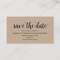 Rustic Kraft, Black Script, Wedding Save the date