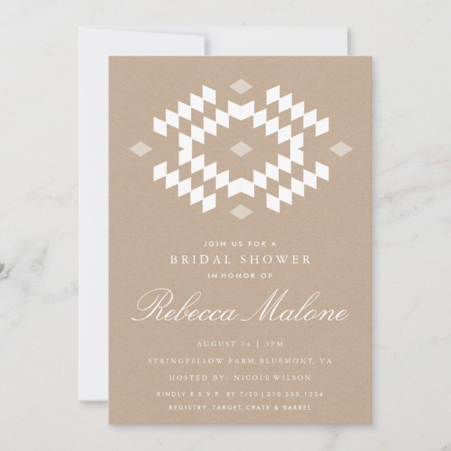 Rustic Kraft Boho Bridal Shower Invitation (Front)