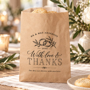 Rustic Kraft Botanical Wedding Favour Bags