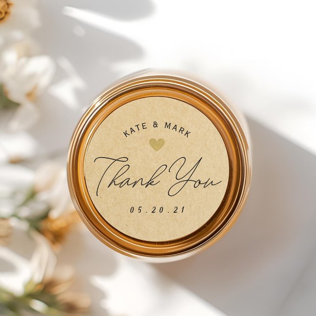 Rustic Kraft Bridal Shower Wedding Favour Classic Round Sticker (Creator Uploaded)