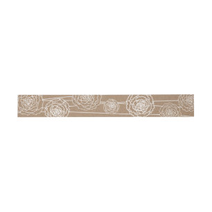 Rustic Kraft Brown Paper Flowers Wedding Invitation Belly Band