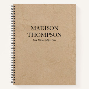 Rustic Kraft Brown Paper Simple Professional Notebook