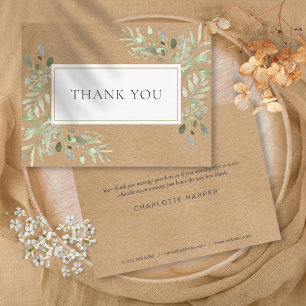 Rustic Kraft Business Thank You Spring Leaves Postcard