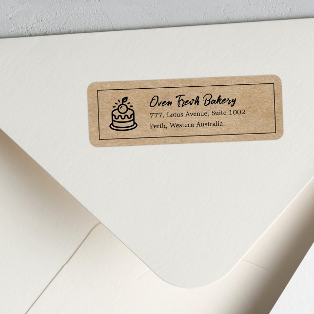 Rustic Kraft Cake Bakery Adresse de retour (Créateur téléchargé)