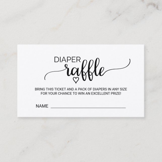 Rustic Kraft Calligraphy Diaper Raffle Enclosure (Front)