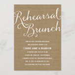 Rustic Kraft | Calligraphy Rehearsal Brunch Invitation<br><div class="desc">This elegant,  rustic chic rehearsal brunch invite features gorgeous calligraphy and a kraft paper style background.</div>